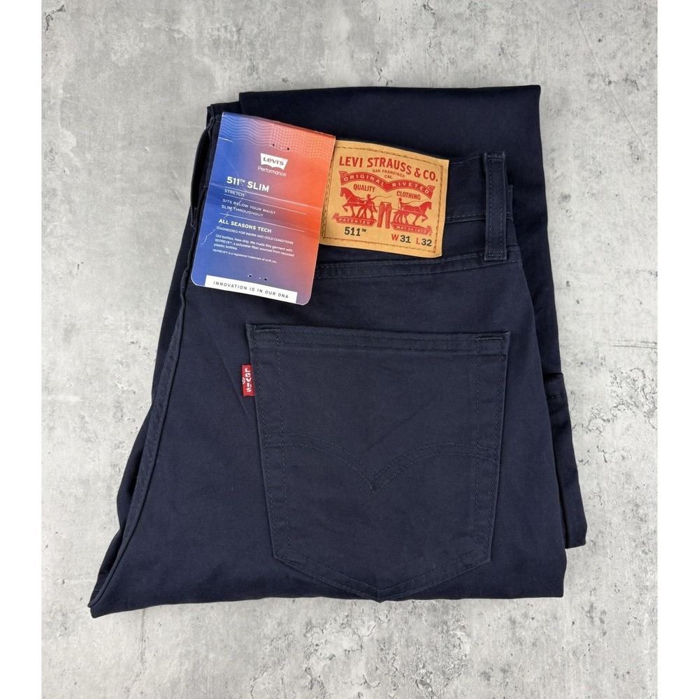 Levi's 511 Slim Jeans Mens 31x32 Blue All Seasons Tech Stretch Denim New